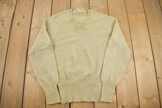 Vintage 1950s 100% Wool Princeton Knitting Mills Knit Sweater