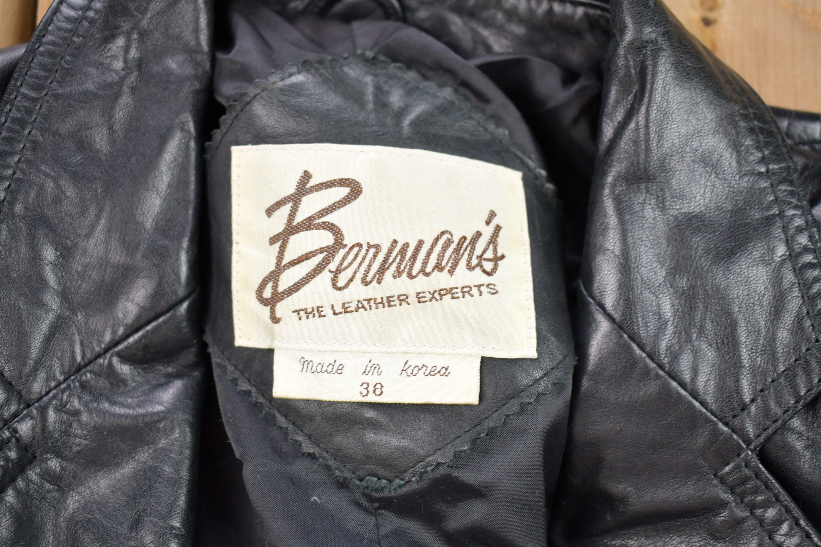 Vintage 1990s Bermans Leather Jacket Fall Outerwear Leather Coat Winter Outerwear Streetwear Fashion The Leather Experts