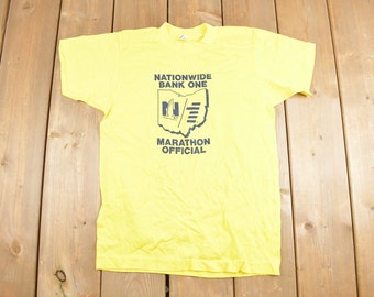 Vintage 1970s Nationwide Bank One Marathon Graphic T-Shirt / Single Stitch / Made In USA / 70s Marathon Tee / Vintage Marathon