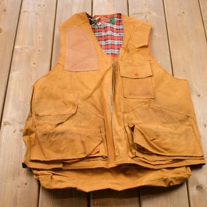 Vintage 1980s World Famous Rainwear Waterproof Vest / Workwear / Streetwear / Made In USA / 90s / Blanket Lined Vest / Hunting Vest