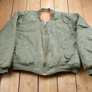 Vintage 1990s Bomber Jacket Reversible Green / Athleisure / Streetwear / Athletic Sportswear / Streetwear / 90s Military Bomber