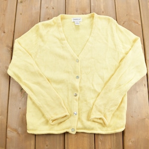 Vintage 1990s Tribeca Studio Knit Cardigan Sweater / Vintage Cardigan / Button Up / Blank Cardigan / Basics / Essentials