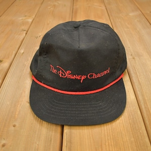 Vintage 1990sThe Disney Channel Strap Back Rope Hat / OSFA / 90s Hat / Vintage Snap Back / Souvenir Cap / Embroidered