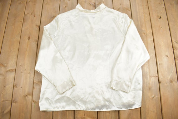 Vintage 1990s kathie Lee Silk Button Up Shirt / 1… - image 2