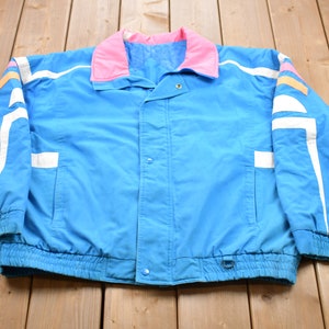 Vintage 1980s Windbreaker Jacket / 80s Blue Jacket / Athletic Spring Summer Sportswear / Streetwear / Athleisure / Ski Jacket