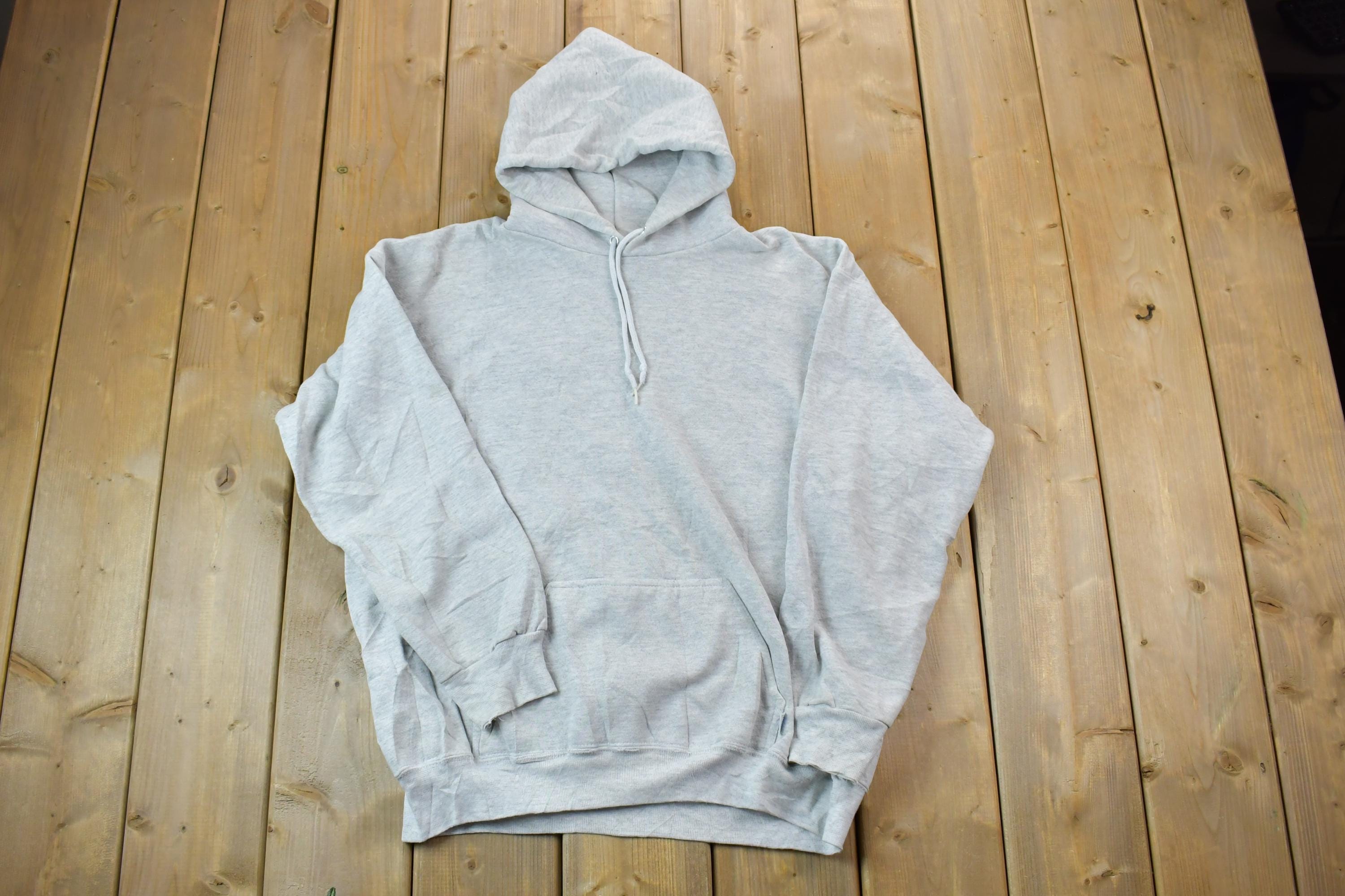 Vintage 1990s Discus Athletic Blank Grey Hoodie / 90s Hoodie 