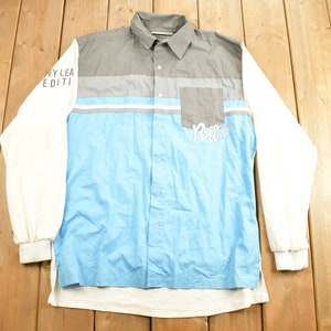 Vintage 1990s Roca Wear Ivy League Edition Hemd mit Knöpfen / 1990s Button Up / Vintage Flanell / Basic Button Up / Jersey Button Up /