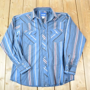 Vintage 1990s Wrangler Westernhemd Rodeo Style Button Up Shirt Herren Large / Made In USA / Vintage Rodeo Hemd / Vintage Cowboyhemd