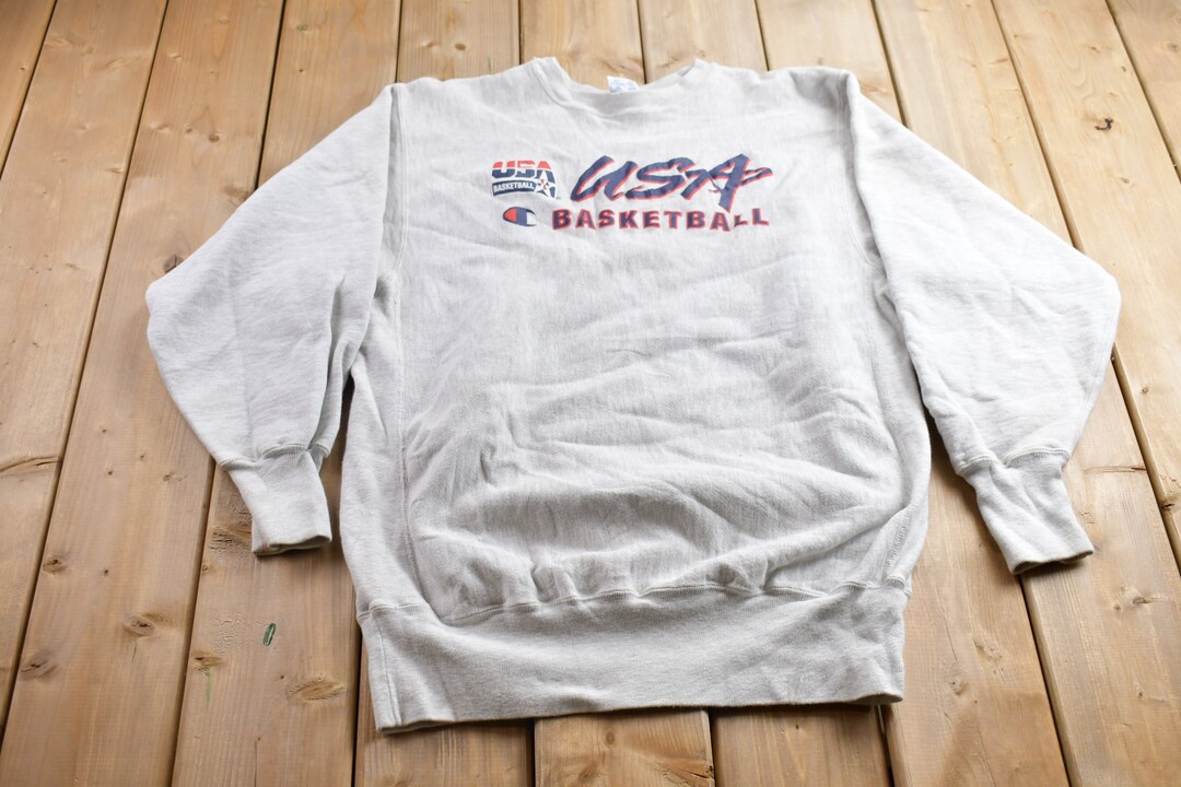Vintage 1990s USA Basketball Champion Reverse Weave Crewneck Sweatshirt Vintage Basketball Sportswear Americana 90s USA Basketball Etsy Denmark