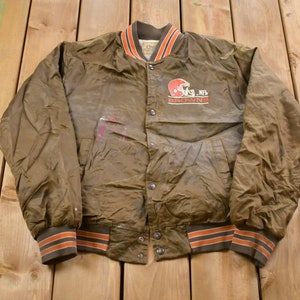 Vintage 1980s Cleveland Browns NFL Chalkline Satin Bomber Jacket / Athleisure / Streetwear / Athletic Sportswear / Streetwear / 80s NFL