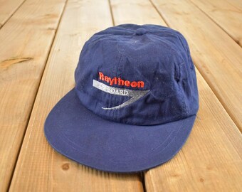 Vintage 1990s Raytheon Snapback Dad Hat / 90's Embroidered Cap