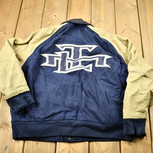 Vintage 1990s Toronto Maple Leafs NHL Leather Nike Varsity Jacket / Patchwork / Embroidered / Made In Canada / Vintage Toronto