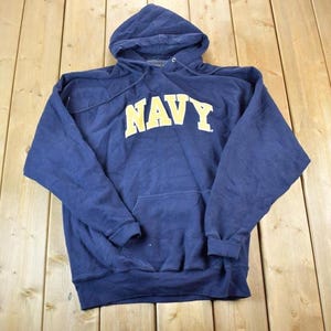 Vintage Steve And Barry&#39;s Navy Military Hoodie / USMC / US Army Green / Militaria / Patchwork / U.S. Army Top