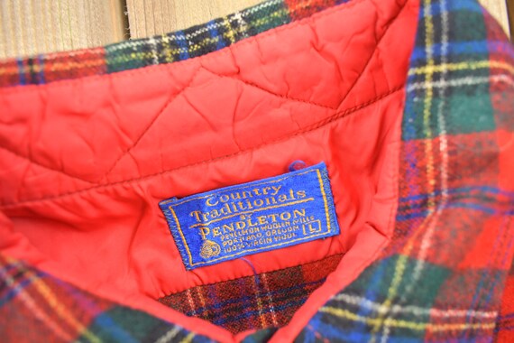 Vintage 1970s Country Traditionals Pendleton Plaid Button Up Board Shirt / 100% Virgin Wool / Outdoor / Made In USA / Flannel View 5