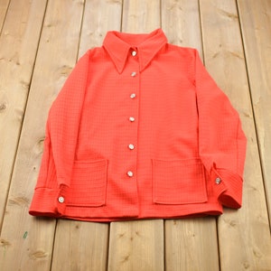 Vintage 1990s Blank Red Button Up Shirt / 1990s Button Up / Vintage Flannel / Basic Button Up / Red Dress Shirt