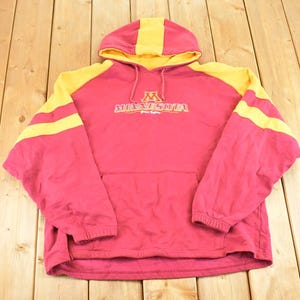 Vintage 1990s Minnesota Golden Gophers Hoodie Sweatshirt Men's XL / NCAA College Spell out / 90s Heavyweight Collegiate Sweater