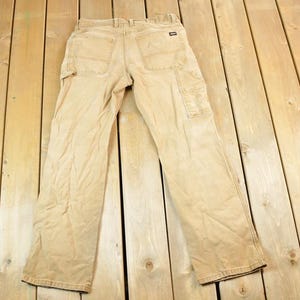 Vintage 1990s Tan Dickies Denim Work Jeans Size 36 x 31 / 90s Carpenter Pants / Made In USA / Distressed Carhartt / Vintage Workwear