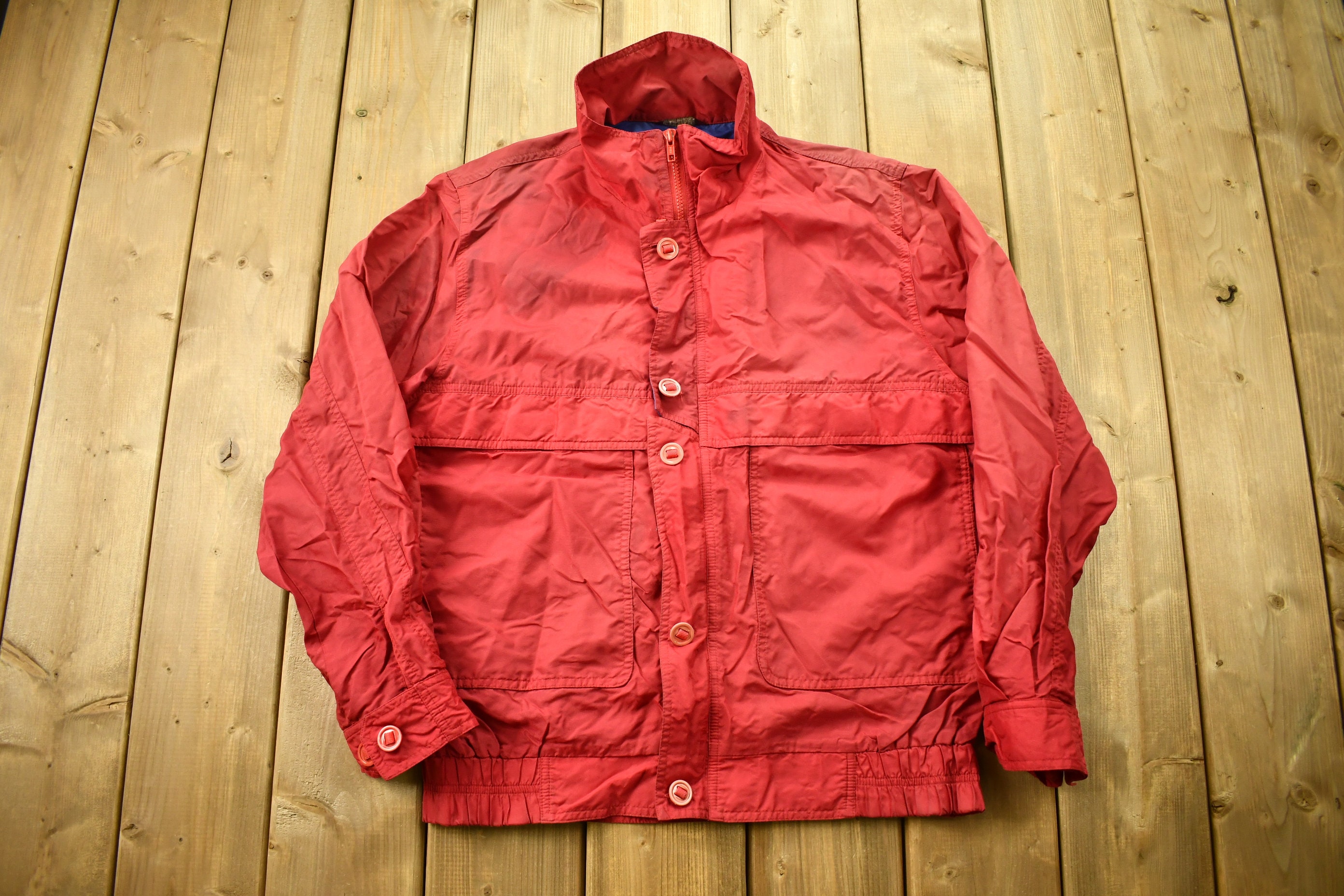 Vintage 1990s Chaps Ralph Lauren Red Windbreaker Jacket / - Etsy Israel