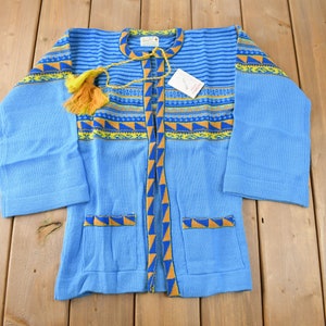 True Vintage 1960s Deadstock Helen Sue Psychedelic Knit Acrylic Sweater