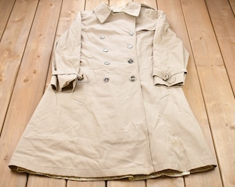 Women's Vintage 80's London Fog Trench Coat 12 Regular Medium