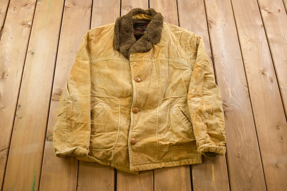 Vintage 1980s Sears Corduroy Sherpa Lined Jacket … - image 1