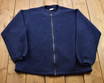 Suéter estilo bomber de felpa Columbia vintage de los años 90 / Para amantes de la naturaleza / Suéter de los 90 / Ropa urbana / Senderismo / Sudadera de felpa con cremallera / Felpa Columbia de los 90