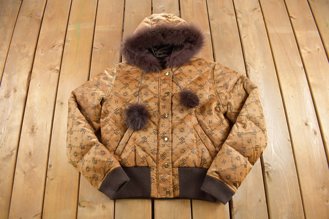 Vintage 1990s Roca Wear Puffer Jacket / Fur Hood / Goose Down 