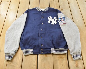 Vintage 2000 New York Yankees MLB Embroidered Letterman Varsity Jacket Sweatshirt Men's Medium / Yankees Jacket / Y2K Sportswear