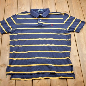 Vintage 1990s Polo Ralph Lauren Striped Short Sleeve Shirt / 90s Button Up / Athleisure / Streetwear / Embroidered / Vintage Ralph Lauren