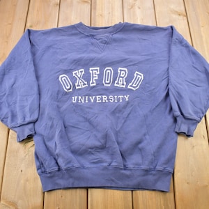 Vintage 1990s Oxford University Embroidered Collegiate Crewneck / British Made / Sportswear / Americana