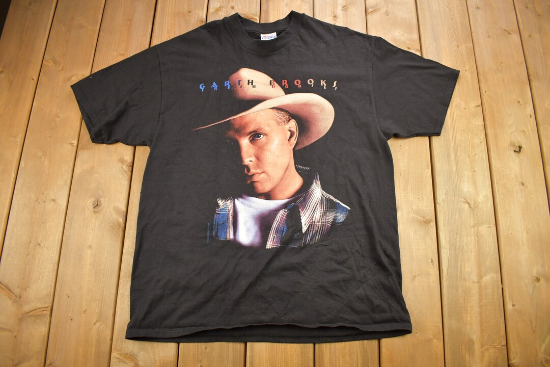 【L】Hanes 90s GARTH BROOKS band T-shirt Vintage Garth Brooks Fresh Horses 1990s Band Tour Graphic T