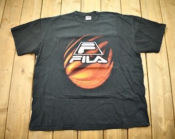 Vintage 1990s Fila Basketball Graphic T-Shirt / 90s Streetwear / Vintage Athleisure / 90s T Shirt / 90s Sportswear / Made In USA