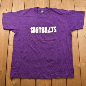 Vintage 1990s Seatbelts Safety Themed Graphic T Shirt / Vintage T Shirt / Streetwear / Graphic Tee / Single Stitch / Made In USA