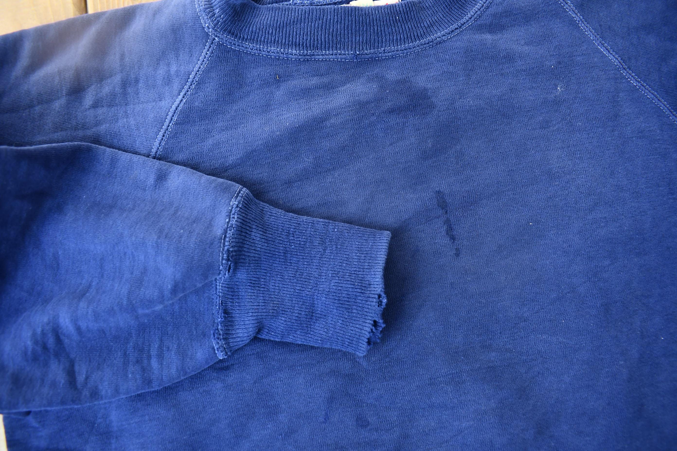 Vintage 1940s Akom Pep-shirt Blank Navy Blue Crewneck Sweatshirt 