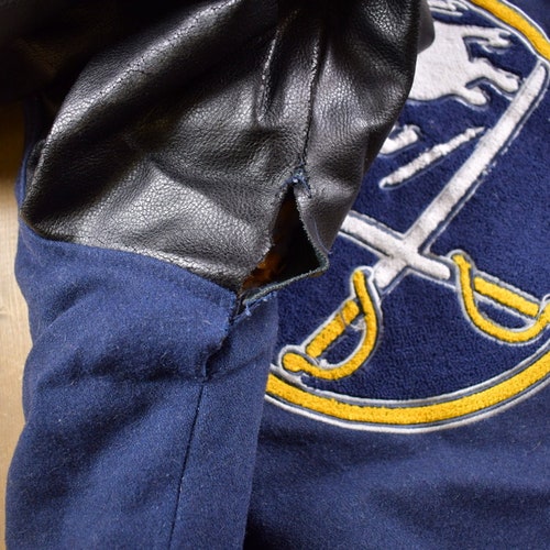 Vintage 1990s Buffalo Sabres NHL Letterman Jacket / Athleisure Sportswear / Streetwear Fashion / Quilt Lined Jacket / 1990s G-III shops NHL