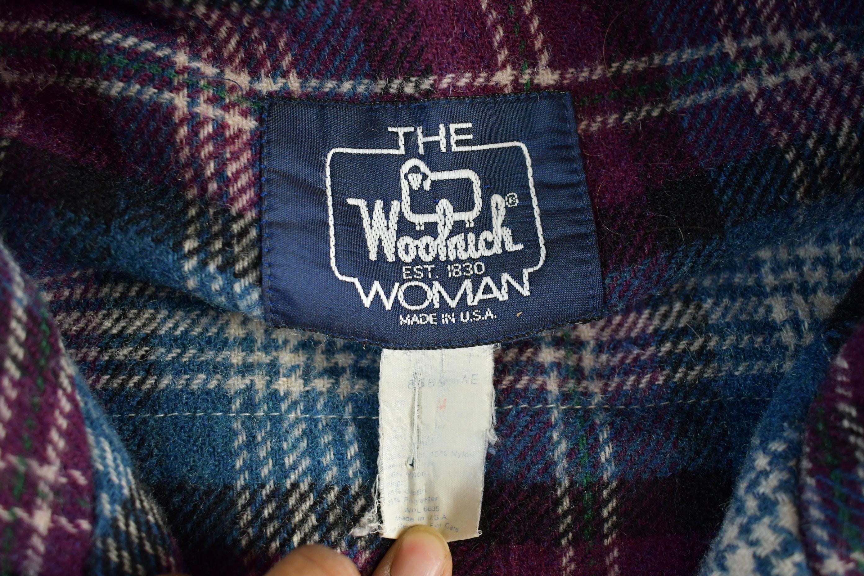 Vintage 1980s Woolrich Wool Jacket Womens Medium / Fur Hood