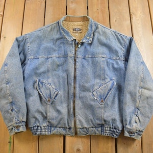 Vintage 1990s Levi&#39;s Sherpa Jeansjacke Silver Tab / Vintage Denim / Streetwear / Trucker Jacke / Herbstjacke / Levi&#39;s Jeansjacke / Made in USA