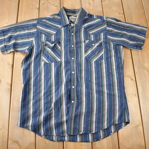 Vintage 1990s Ely Cattleman South Western Style Button Up Rodeo Shirt Size L
