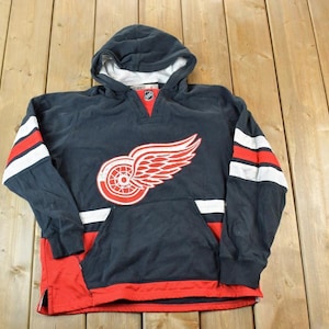 Vintage 1990s Detroit Red Wings NHL CCM Hockey Hoodie Jersey Sweatshirt / Made In USA / Vintage Sportswear / Embroidered / Hockey