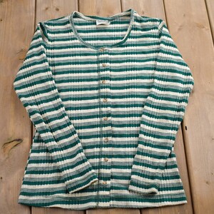 Vintage 1990s Cute Stripped Knitted Cardigan Sweater / Vintage Cardigan / Button Up / Abstract Pattern