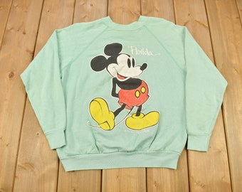 Vintage 1970s Mickey Mouse Graphic Raglan Crewneck / Vintage Sweatshirt / Vintage Disney / Mickey Mouse / Velva Sheen / Made In USA
