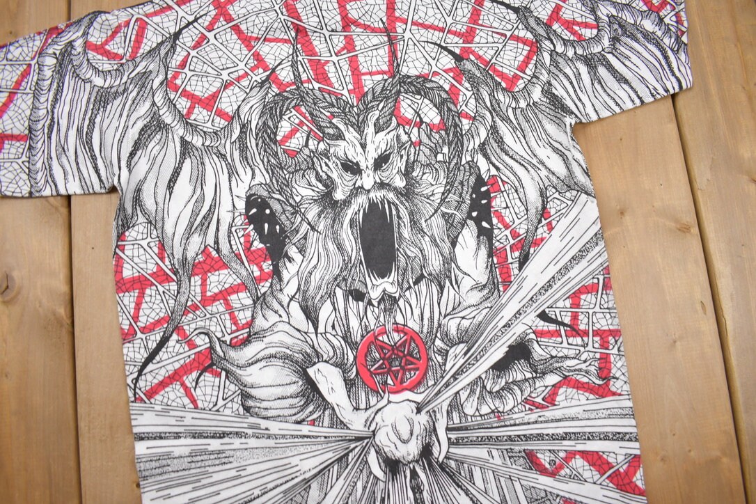 メンズ 90s MORBID RAGS 総柄 Tシャツ ビンテージ