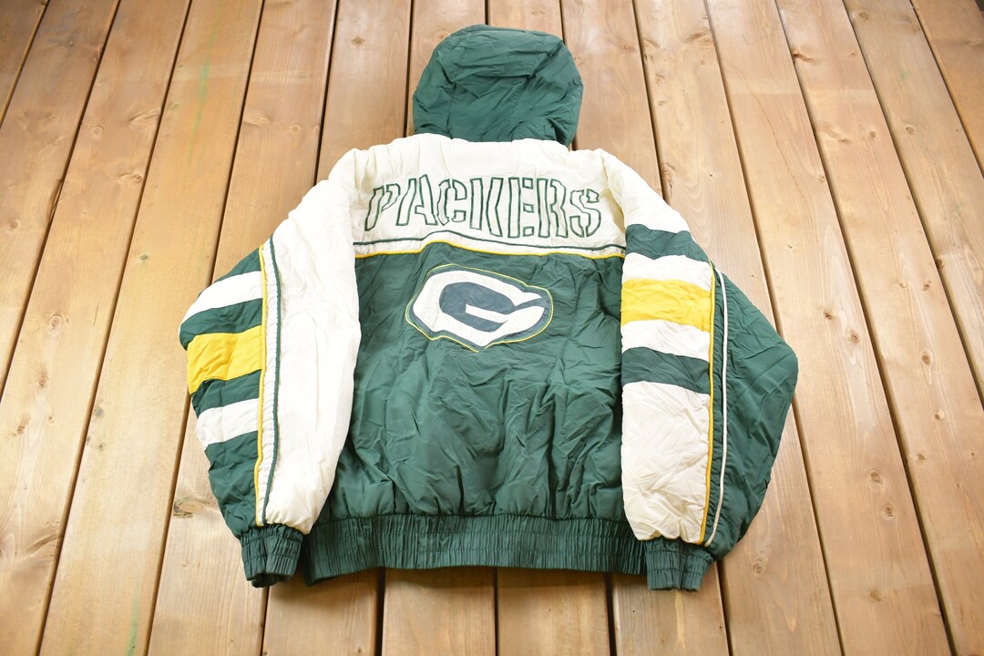 90s 韓国製 GREEN BAY PACKERS 刺繍 リブライン パーカー 90s 韓国製 GREEN BAY PACKERS 刺繍 リブライン パーカーオン
