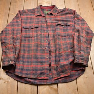 Vintage 1980s Eddie Bauer Plaid Button Up Shirt / 1980s Button Up / Vintage Flannel / Casual Wear / Workwear / Pattern Button Up