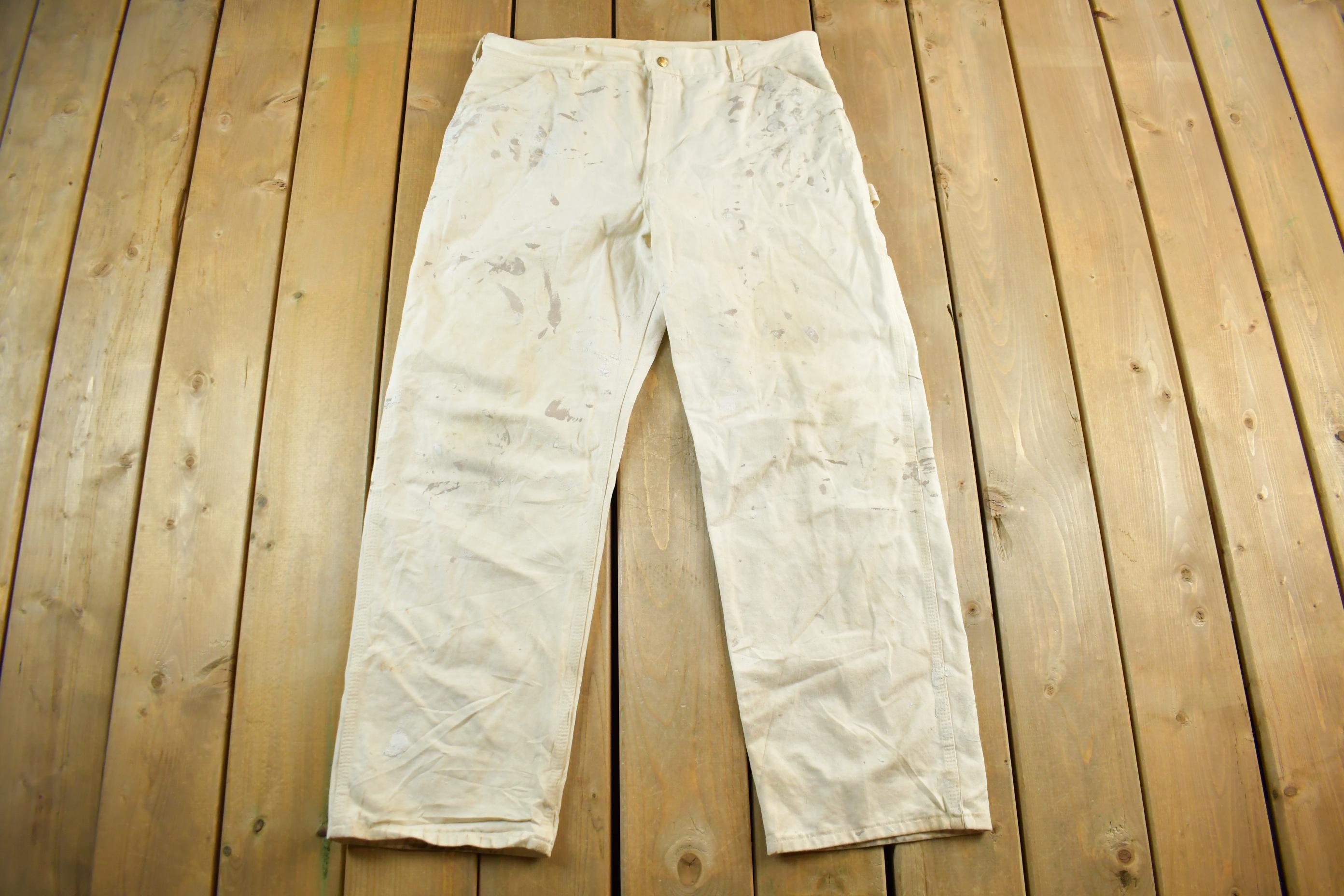 Vintage 1980s Carhartt Paint Distressed Carpenter Work Pants Adult