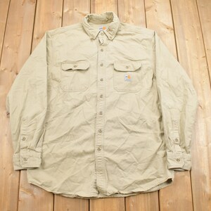 Vintage Y2K Carhartt Flame Resistant Button Up Shirt / Vintage Flannel / Vintage Carhartt / Fire Resistant Shirt