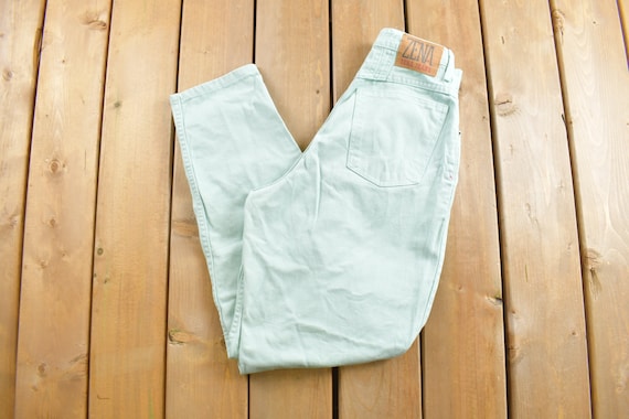 Vintage 1990 s Zena Light Turquoise Jeans Size 28 X 30 Denim
