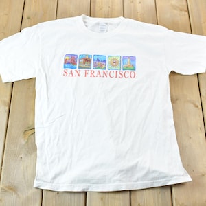 Vintage 1990s Souvenir Travel T-Shirt / San Francisco / California Landmarks