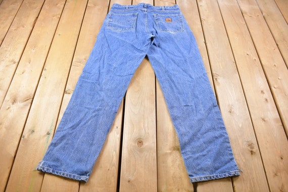 Vintage 1990s Carhartt Blue Work Jeans Size 32 x … - image 3