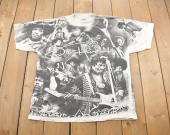 Vintage 1996 Jimi Hendrix All Over Print Band T-shirt Size XL